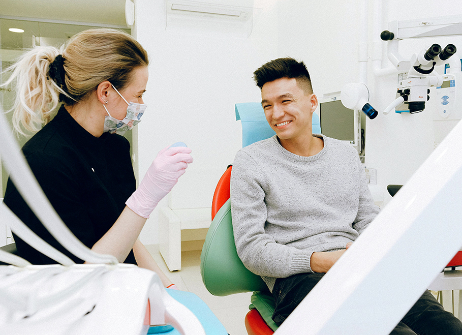 Patient in dentist office